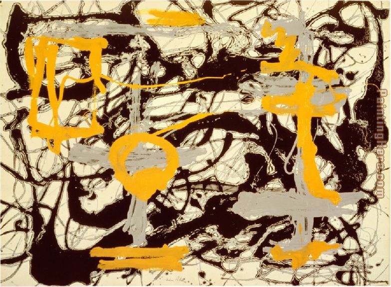 Jackson Pollock Yellow, Grey, Black